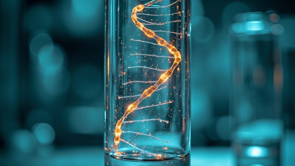 在透明微流控腔室中悬浮的发光 RNA 双螺旋结构