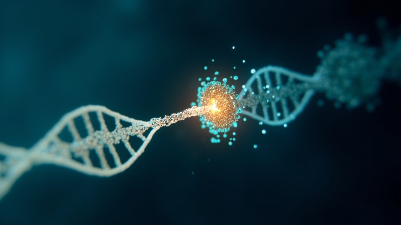 Cas13 蛋白复合物在向导 RNA 引导下切割单链 mRNA 的可逆 RNA 编辑示意