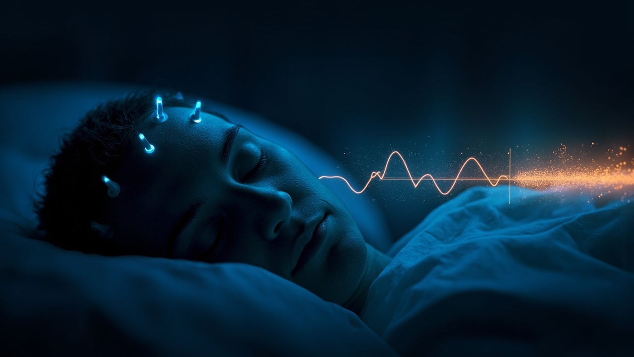 睡眠脑机接口：佩戴 EEG 头带的被试进入深度睡眠阶段，神经反馈系统在相位锁定下送出听觉刺激